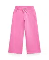 Polo Ralph Lauren Big Girls French Terry Wide-leg Sweatpant In Pink