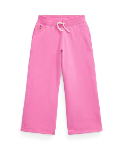 Polo Ralph Lauren Kids' Big Girls French Terry Wide-leg Sweatpant In Pink