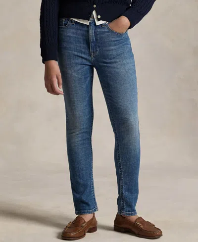 Polo Ralph Lauren Kids' Big Girls High-rise Skinny Fit Stretch Jeans In Disa Wash