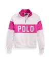 Polo Ralph Lauren Logo French Terry Quarter-zip Pullover In Belmont Pink