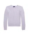 Polo Ralph Lauren Toddler And Little Girls Mini-cable Cotton Cardigan Sweater In Flower Purple With Nevis