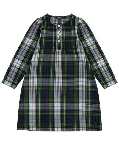 Polo Ralph Lauren Kids'  Toddler Girls Pintuck Nightgown Pajama In White Gordon Plaid