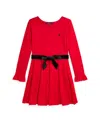 Polo Ralph Lauren Toddler And Little Girls Pleated Ponte Dress In Red