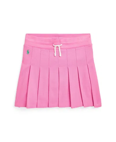 Polo Ralph Lauren Kids' Big Girls Pleated Stretch Mesh Skort In Laguna Pink,plato Green