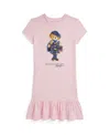 Polo Ralph Lauren Big Girls Polo Bear Cotton Jersey Dress In Pink