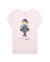 Polo Ralph Lauren Big Girls Polo Bear Cotton Jersey Tee In Hint Of Pink