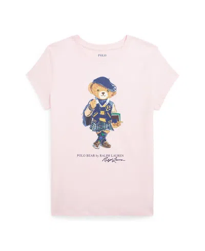 Polo Ralph Lauren Kids' Big Girls Polo Bear Cotton Jersey Tee In Hint Of Pink