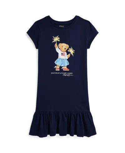 POLO RALPH LAUREN BIG GIRLS POLO BEAR JERSEY DRESS