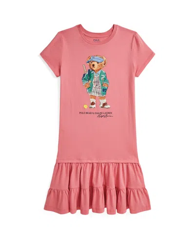 POLO RALPH LAUREN BIG GIRLS POLO BEAR TIERED JERSEY DRESS