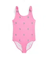 Polo Ralph Lauren Polo Pony One-piece Swimsuit In Laguna Pink,tiller Green