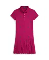Polo Ralph Lauren Big Girls Polo Pony Stretch Mesh Polo Dress In Pink