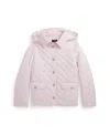 Polo Ralph Lauren Big Girls Quilted Barn Jacket In Hint Of Pink