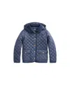 Polo Ralph Lauren Big Girls Quilted Water-repellent Barn Jacket In Newport Navy