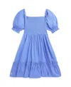 Polo Ralph Lauren Girl's Smocked Day Dress In Harbor Island Blue,oasis Yellow