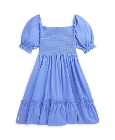 POLO RALPH LAUREN BIG GIRLS SMOCKED JERSEY DRESS