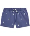 Polo Ralph Lauren Toddler & Little Girls Stretch Colorblocked Logo-print Mesh Shorts In Blue