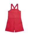Polo Ralph Lauren Toddler And Little Girls Striped Jersey Romper In Starboard Red,boathouse Navy