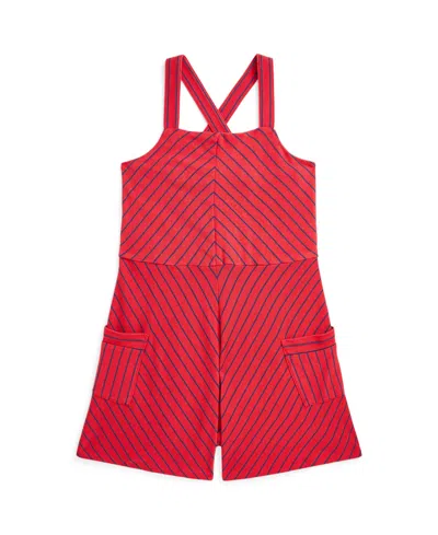 POLO RALPH LAUREN BIG GIRLS STRIPED JERSEY ROMPER