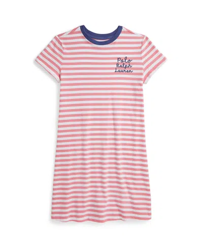 POLO RALPH LAUREN BIG GIRLS STRIPED LOGO JERSEY DRESS