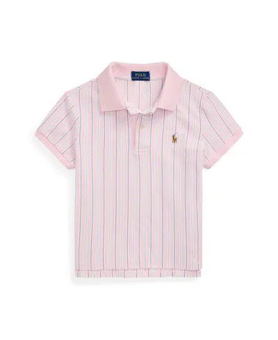 POLO RALPH LAUREN BIG GIRLS STRIPED OXFORD MESH BOXY POLO SHIRT
