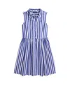 Polo Ralph Lauren Toddler And Little Girls Striped Poplin Shirtdress In Royal White
