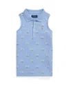 Polo Ralph Lauren Kids' Racquet Print Sleeveless Cotton Piqué Polo