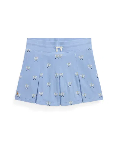 POLO RALPH LAUREN BIG GIRLS TENNIS PRINT STRETCH MESH SKIRT