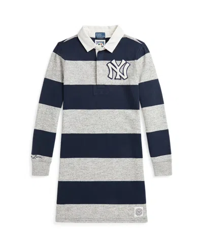 Polo Ralph Lauren Kids' Big Girls Yankees Rugby Dress In Navy Multi