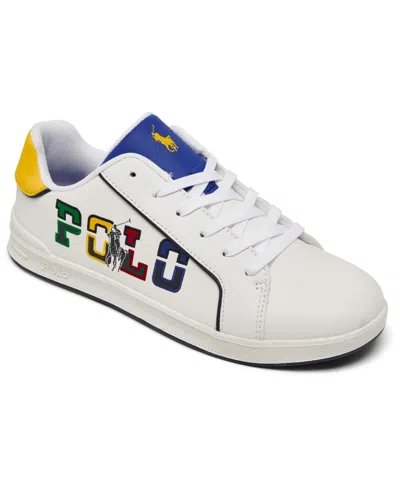 Polo Ralph Lauren Big Kids Heritage Court Iii Casual Sneakers From Finish Line In White,multi