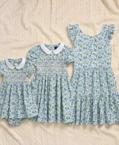 Polo Ralph Lauren Kids' Big Little Baby Girls Matching Floral Cotton Seersuck Dress Collection In Alma Floral