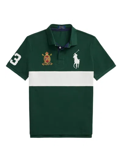 Polo Ralph Lauren Big Pony 20th Anniversary Stripe Polo Shirt In Green