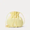 Polo Ralph Lauren Big Pony Canvas Drawstring Bucket Bag In Resort Gold