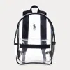 Polo Ralph Lauren Big Pony Clear Backpack In White/newport Navy