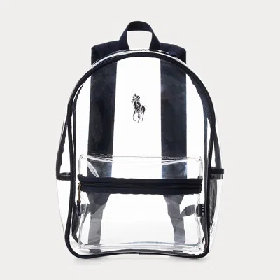 Polo Ralph Lauren Kids' Big Pony Clear Backpack In White/newport Navy
