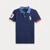 Polo Ralph Lauren Kids' Big Pony Cotton Mesh Polo Shirt In Rustic Navy