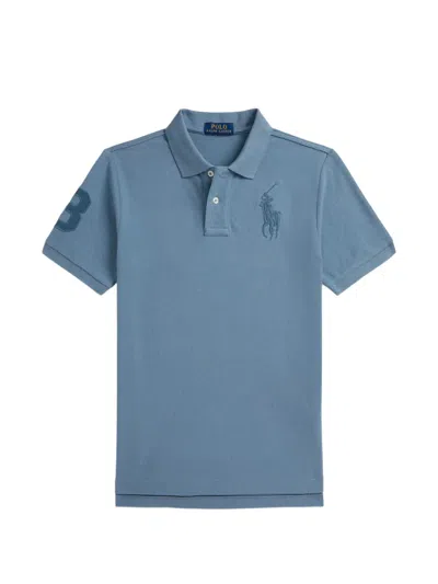 Polo Ralph Lauren Kids' Big Pony Cotton Polo Shirt In Blue