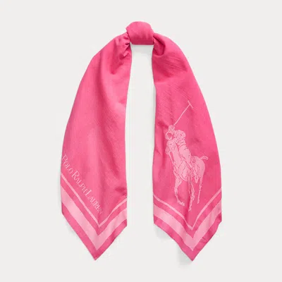 Polo Ralph Lauren Big Pony Cotton Scarf In Pink