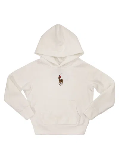 Polo Ralph Lauren Kids' Big Pony Hoodie In White