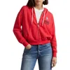 Polo Ralph Lauren Big Pony Lightweight Fleece Zip Hoodie In Red