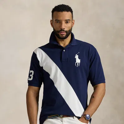 Polo Ralph Lauren Big Pony Mesh Polo Shirt In Newport Navy/white