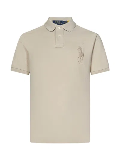 Polo Ralph Lauren Light Grey Custom Slim-fit Polo Shirt In Neutral