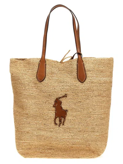 Polo Ralph Lauren Big Pony Shopping Bag In Brown