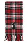 Polo Ralph Lauren Big Pony Wool Scarf With Beads In Red