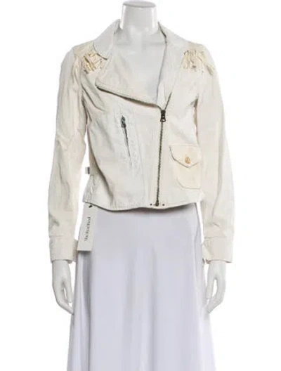 Pre-owned Polo Ralph Lauren Biker Jacket In White