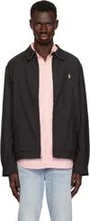 Polo Ralph Lauren Giacca A Vento Con Colletto Classico E Dettaglio Pony Sul Fronte In Cotone Nera Uomo In Rl Black