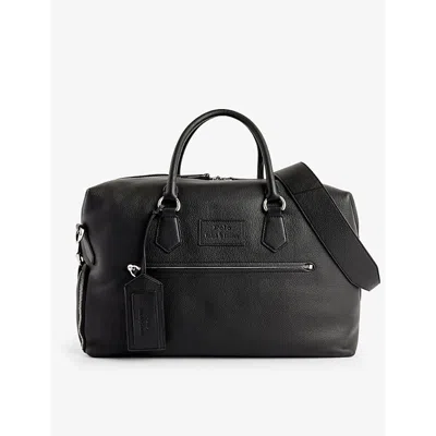 Polo Ralph Lauren Black Brand-patch Top-handle Leather Duffle Bag