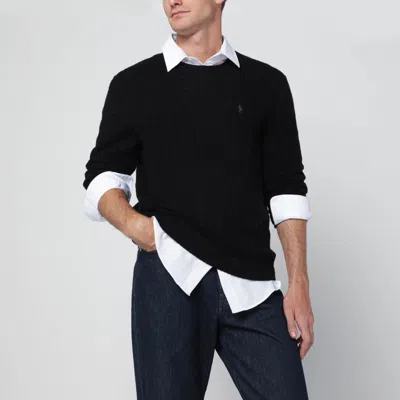 Polo Ralph Lauren Black Cable-knit Cashmere Sweater In Blue
