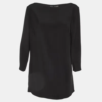 Pre-owned Polo Ralph Lauren Black Cady Linette Tunic Top L
