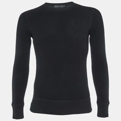 Pre-owned Polo Ralph Lauren Black Cashmere Rib Knit Full Sleeve Jumper S