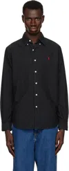 Polo Ralph Lauren Black Shirt With Pony Embroidery In Black